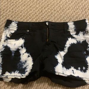 Acid wash jean shorts